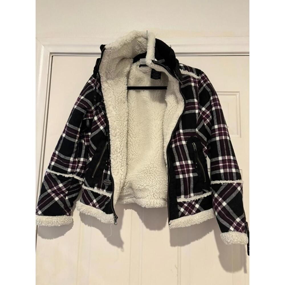 unisex‎ Harley Davidson plaid flannel jacket sz S